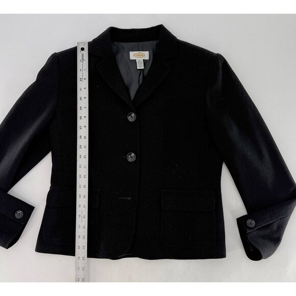 Talbots Black Wool Blazer Three Button  Jacket Sz 6 Career Professional USA - Picture 9 of 10